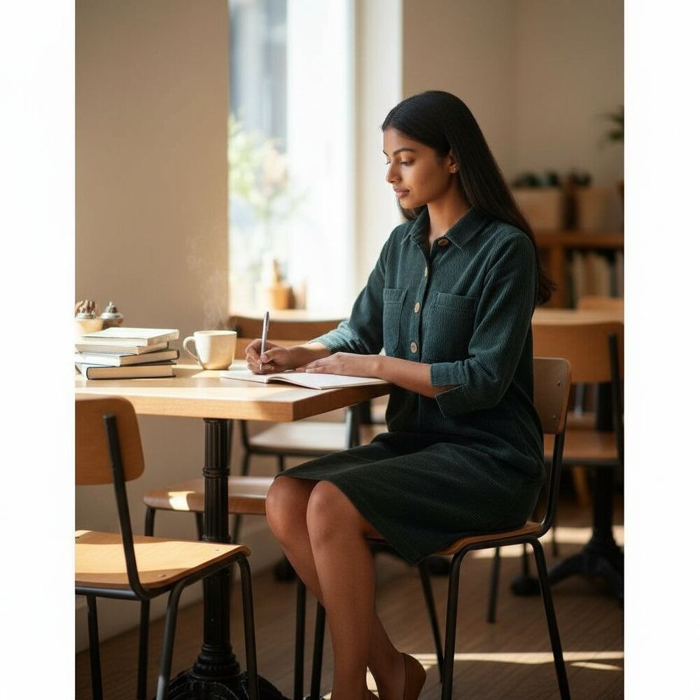 J. Jill XS Petite Corduroy Shirt Dress Teal Blue 3/4 Sleeve Pockets - Picture 4 of 14